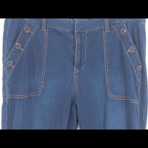 ONE5ONE Wide Leg Jeans with front pocket buttons